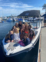 Group of girls on a 24ft boat